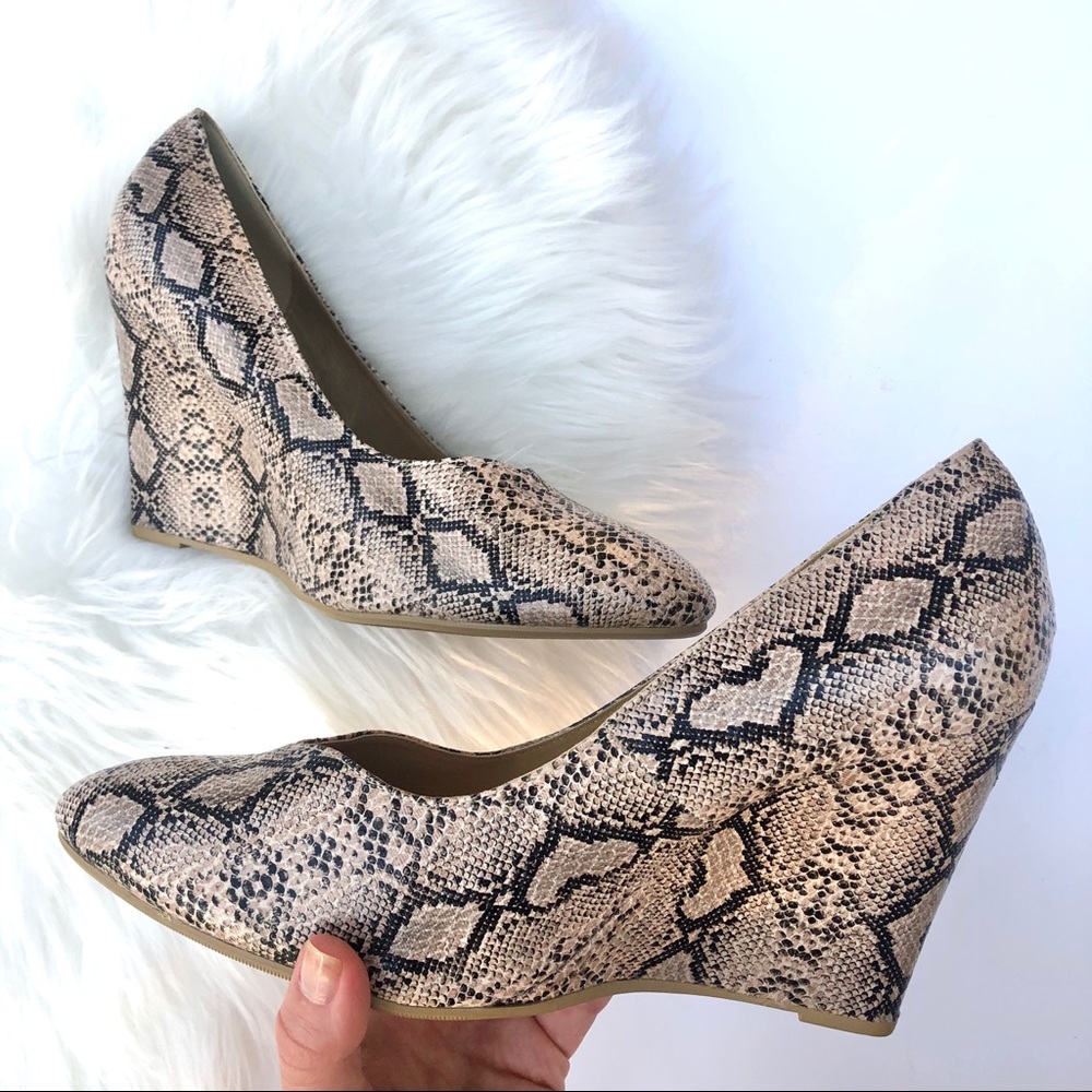 TORRID Snakeskin Print Wedge Heels
